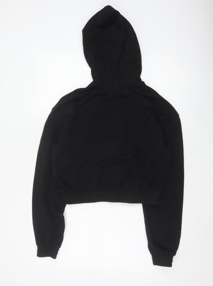 H&M Divided Women's Black Full Zip Hoodie Size 8 Cotton Blend