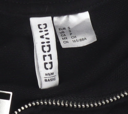H&M Divided Women's Black Full Zip Hoodie Size 8 Cotton Blend