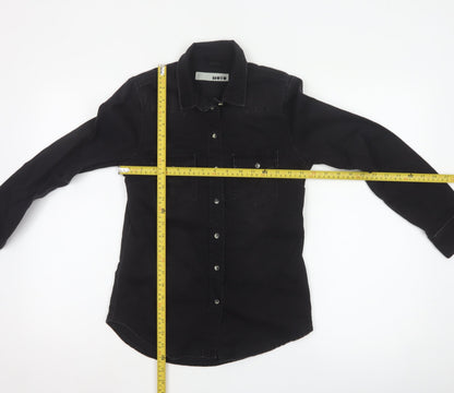 Topshop Women’s Black Denim Button-Up Long Sleeve Shirt UK 6