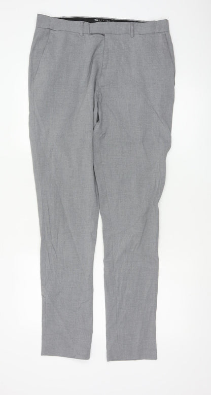 ASOS DESIGN Men's Grey Slim Fit Trousers Size L 34W 34L