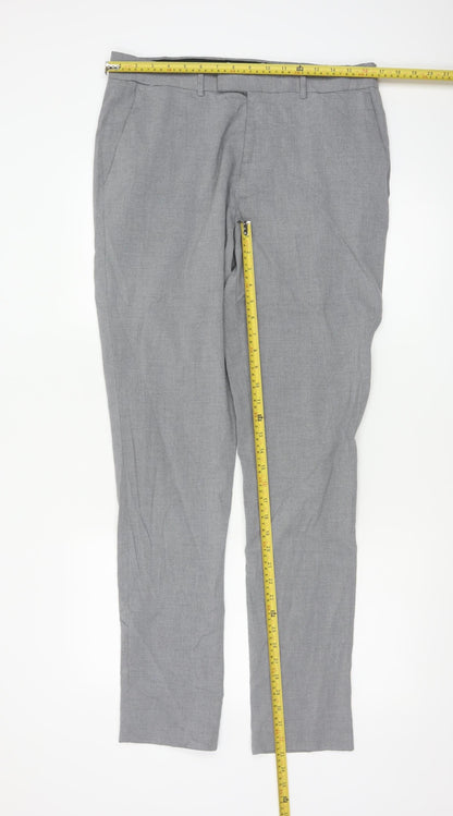 ASOS DESIGN Men's Grey Slim Fit Trousers Size L 34W 34L