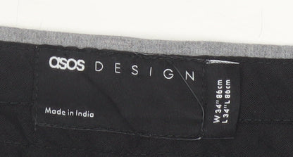 ASOS DESIGN Men's Grey Slim Fit Trousers Size L 34W 34L