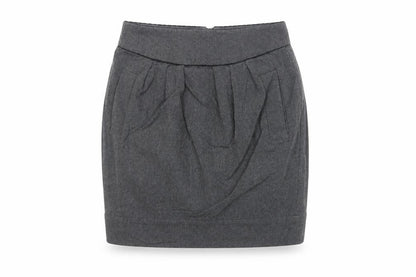 French Connection Women Grey Tulip Wool Blend Short Skirt Size 10