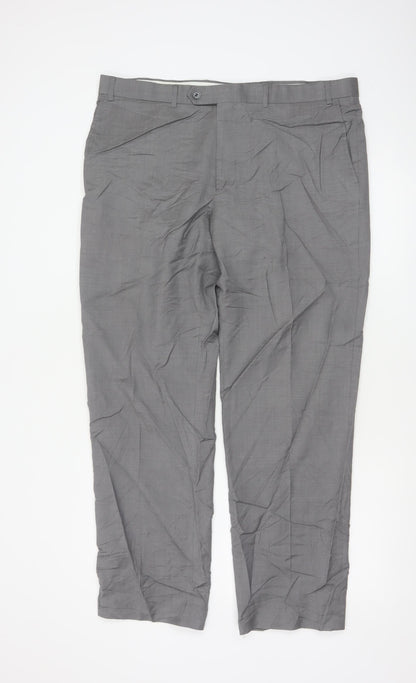 Marks and Spencer Men’s Grey Wool Dress Pants 38W 31L Regular Fit