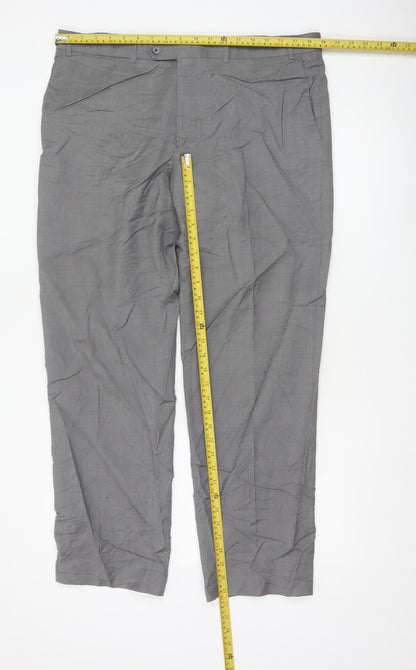 Marks and Spencer Men’s Grey Wool Dress Pants 38W 31L Regular Fit