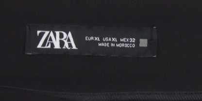 Zara Women’s Black XL Wide-Leg Culotte Trousers