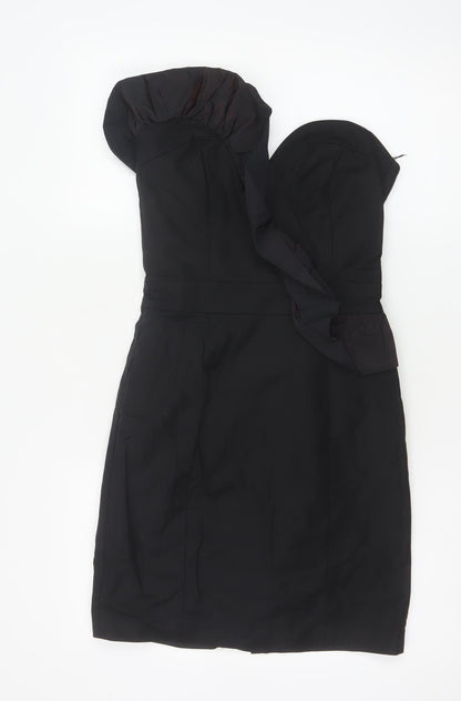 French Connection Women's Black Size 8 One Shoulder Bodycon Party Dress
