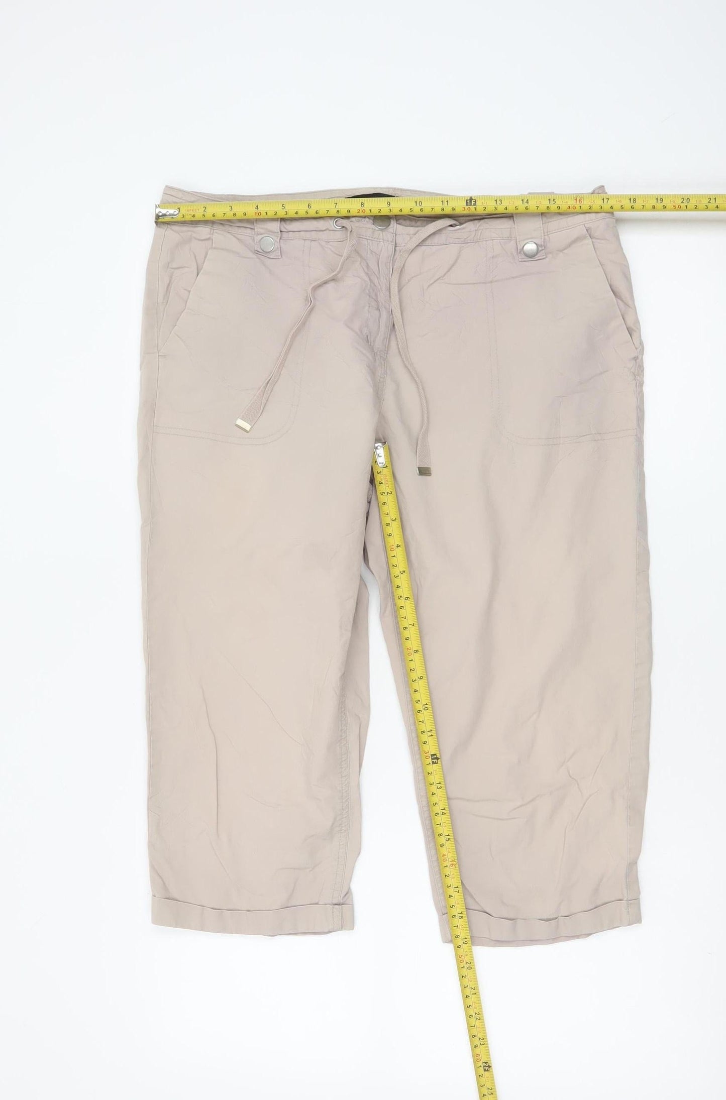 Dorothy Perkins Women’s Beige Cargo Shorts Size 14 Cotton Drawstring