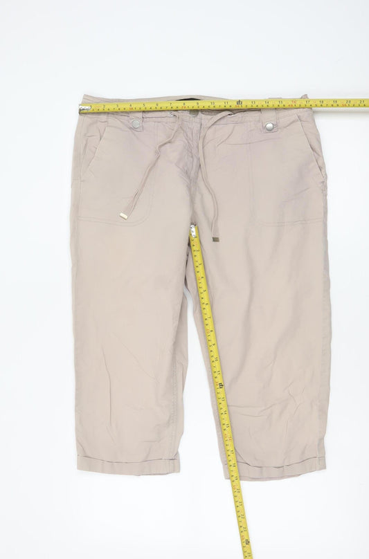 Dorothy Perkins Women’s Beige Cargo Shorts Size 14 Cotton Drawstring