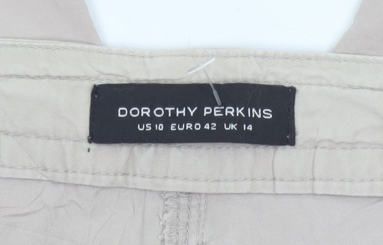 Dorothy Perkins Women’s Beige Cargo Shorts Size 14 Cotton Drawstring
