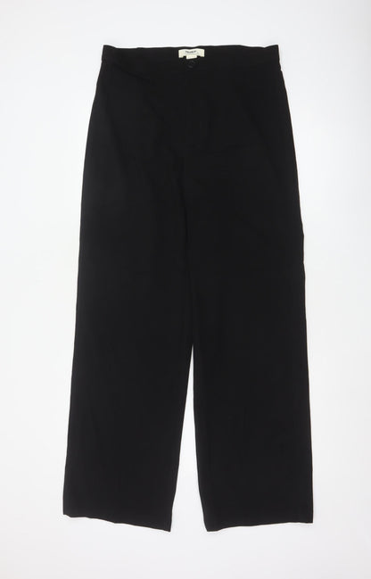 Pull & Bear Women’s Black Wide-Leg Trousers Size 16 Stretch