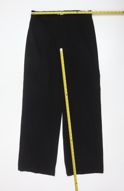 Pull & Bear Women’s Black Wide-Leg Trousers Size 16 Stretch