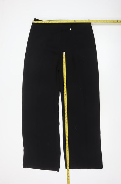 Marks and Spencer Women Black Size 14 Tall Straight Leg Trousers
