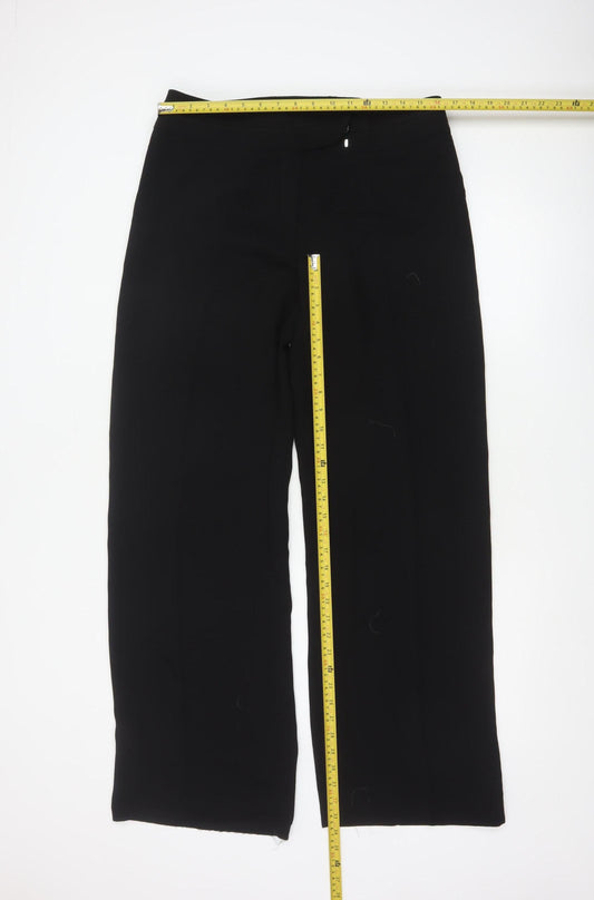 Marks and Spencer Women Black Size 14 Tall Straight Leg Trousers