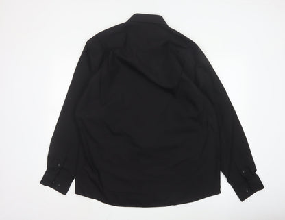 Cedar Wood State Men's Black Regular Fit Long Sleeve Button-Up Shirt 17in