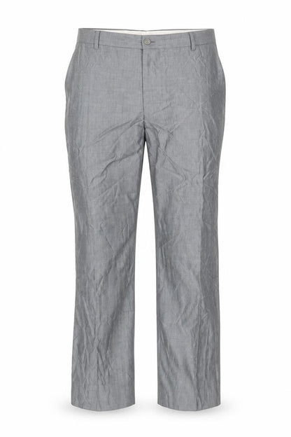 Canali Men's Grey Wool Silk Classic Fit Dress Trousers Size 54