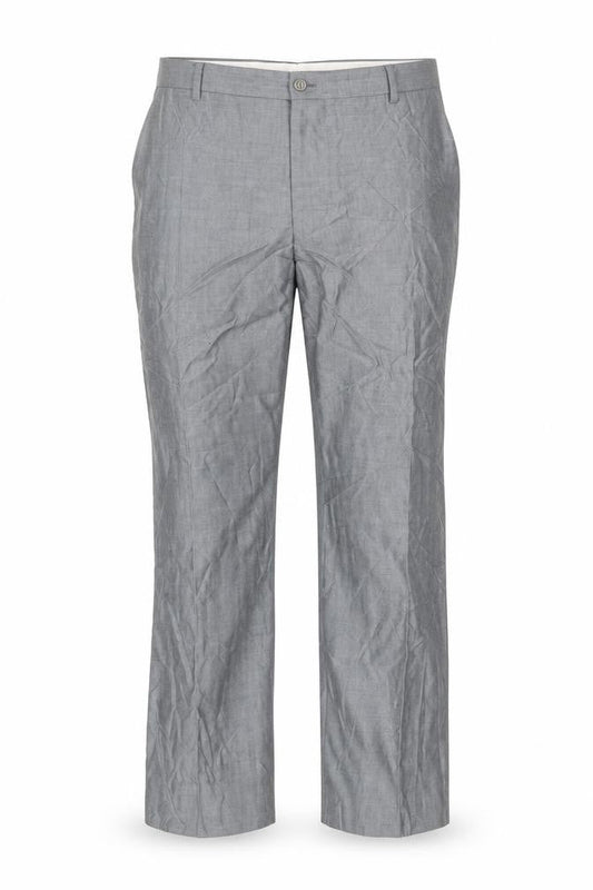 Canali Men's Grey Wool Silk Classic Fit Dress Trousers Size 54