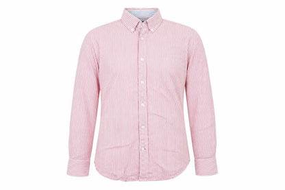 Marks & Spencer Blue Harbour Men's Red Striped Cotton Button-Up Shirt S