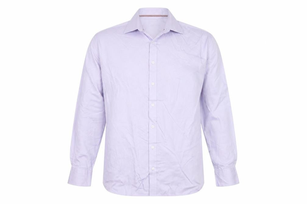 Marks & Spencer Men's Purple 16 Slim Fit Cotton Long Sleeve Shirt