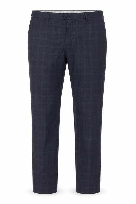 Next Men's Grey Check Regular Fit Business Trousers 38W 33L
