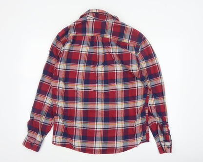 Marks and Spencer Mens Red Blue Check Cotton Flannel Shirt M