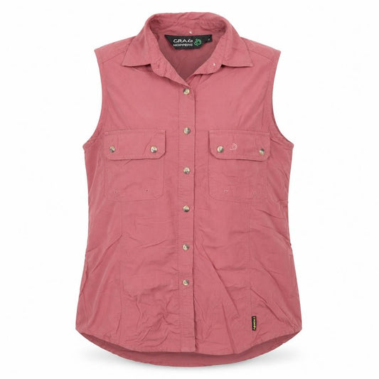Craghoppers Women's Pink Sleeveless Collared Button-Up Shirt Size 12