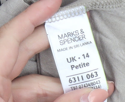 Marks and Spencer Women’s Beige Floral Petite T-Shirt UK 14