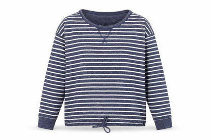 Next Women Blue Striped Pullover Sweatshirt UK 10 Cotton Blend