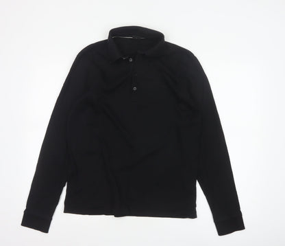 Hugo Boss Men's Black Long Sleeve Regular Fit Polo Shirt L