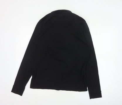 Hugo Boss Men's Black Long Sleeve Regular Fit Polo Shirt L