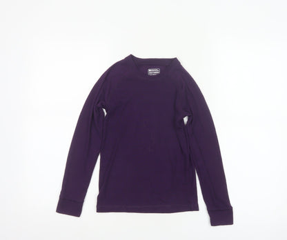 Mountain Warehouse Girls Purple Thermal Long Sleeve Activewear Top 7-8 Years