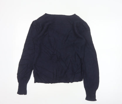 Oasis Women's Blue Cable-Knit Pullover Jumper Size M