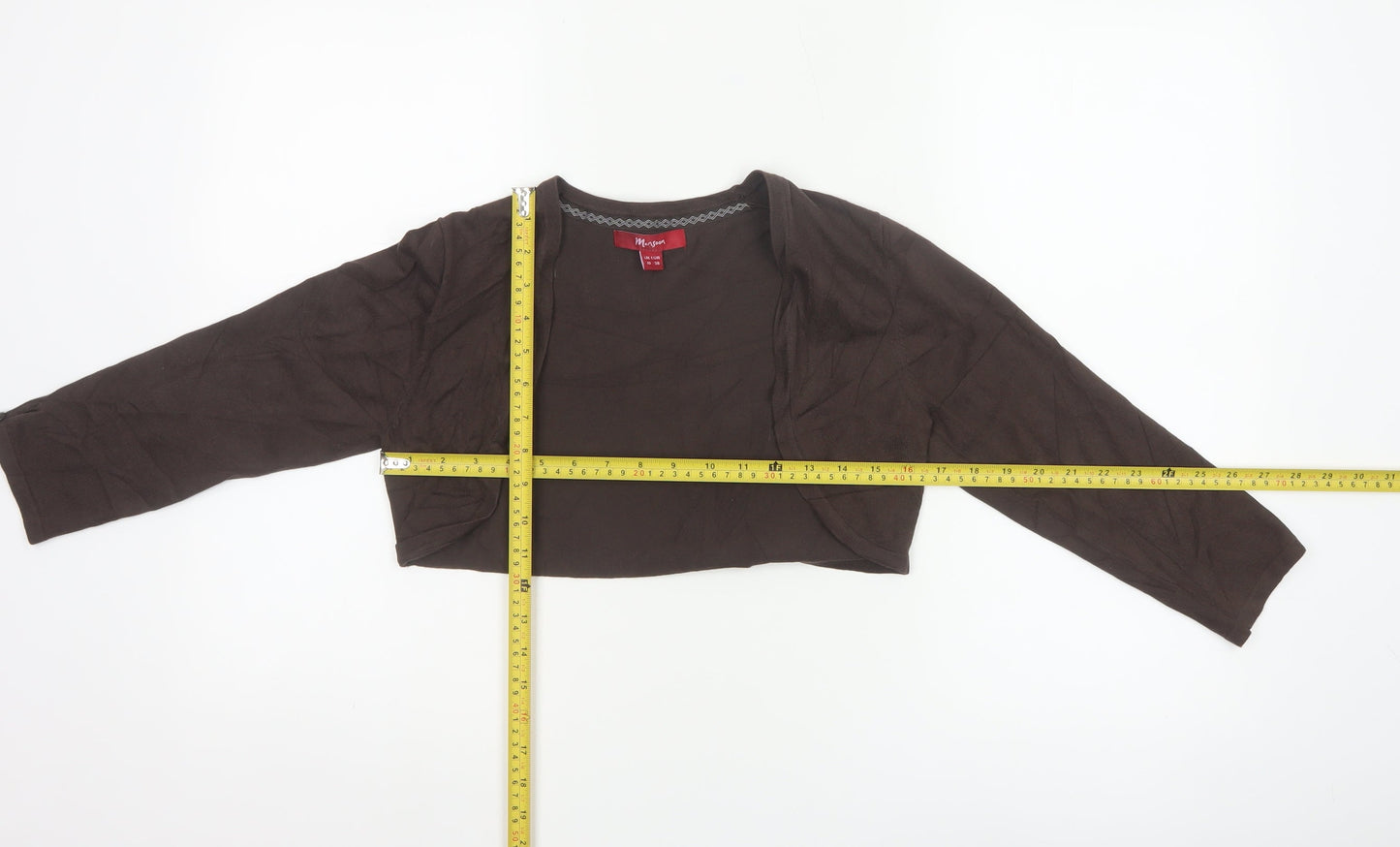 Monsoon Women Brown Size 10 Cotton Knit Shrug Cardigan