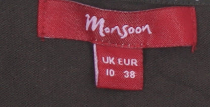 Monsoon Women Brown Size 10 Cotton Knit Shrug Cardigan