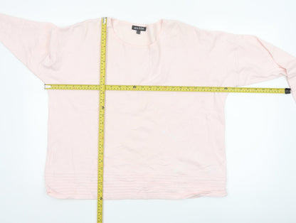 Marble Women Pink Long Sleeve Crew Neck Knit Pullover Jumper Size 16
