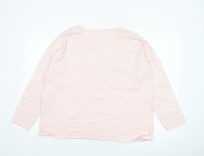 Marble Women Pink Long Sleeve Crew Neck Knit Pullover Jumper Size 16