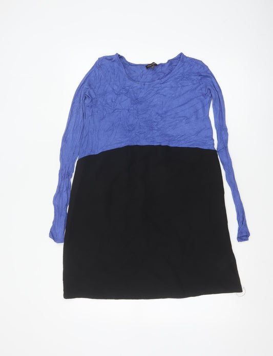 Phase Eight Womens Blue Black Colourblock Tunic Blouse XS