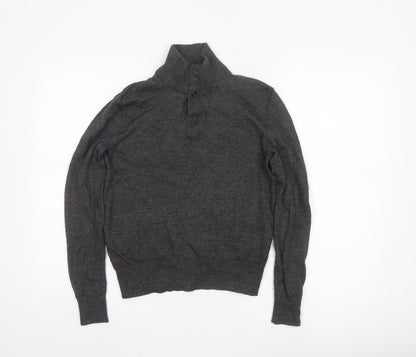 Polo Ralph Lauren Women’s Grey Merino Wool Henley Jumper Size S