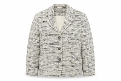 Marks and Spencer Women Beige Bouclé Blazer Size 10 Single-Breasted