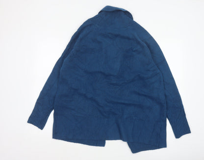 Mauvette Women’s Blue Size 14 Open Knit Long Sleeve Cardigan