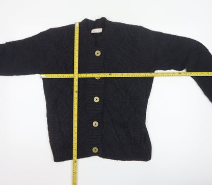 Marks and Spencer Women’s Navy Blue Cable-Knit Button Cardigan Size 12