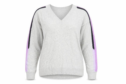 Mint Velvet Women's Grey V-Neck Long Sleeve Pullover Jumper Size M