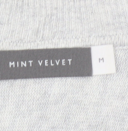 Mint Velvet Women's Grey V-Neck Long Sleeve Pullover Jumper Size M