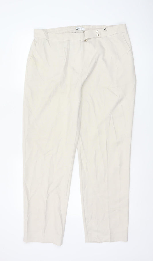 Marks and Spencer Women Beige Size 16 Pleated Trousers