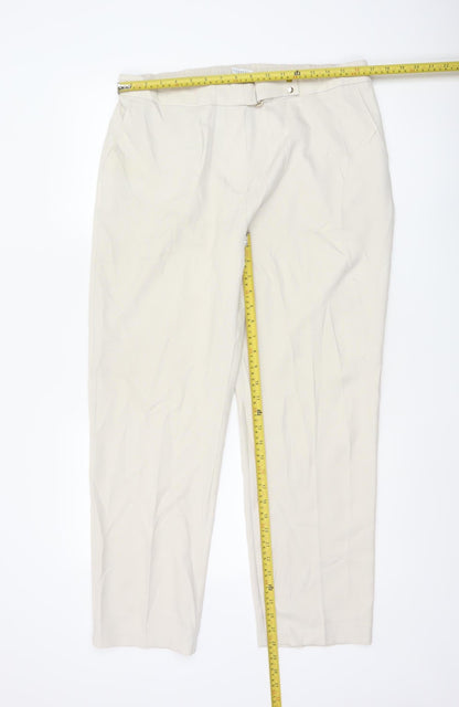 Marks and Spencer Women Beige Size 16 Pleated Trousers