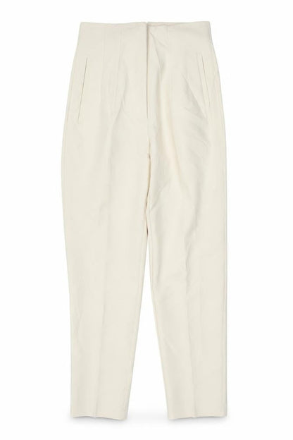 Zara Women Beige High Waist Tapered Trousers XS Polyester Blend