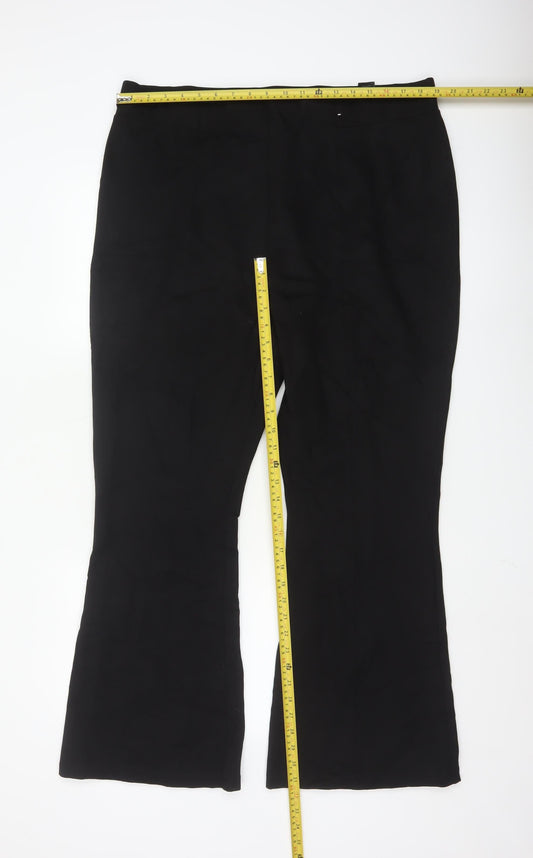 Marks and Spencer Women Black Flared Trousers Size 20
