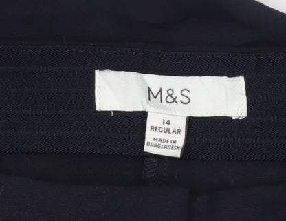 Marks and Spencer Women’s Black Trousers Size 14 Regular Polyester Blend