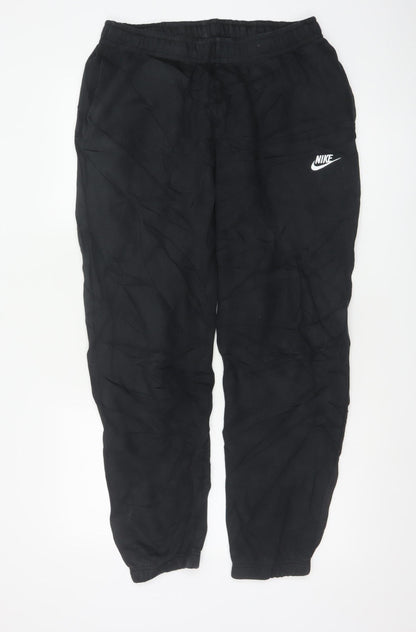 Nike Men's Black Jogger Trousers M Breathable Cotton Blend