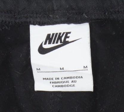 Nike Men's Black Jogger Trousers M Breathable Cotton Blend